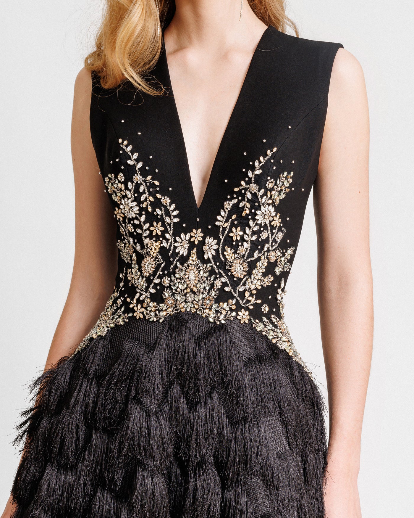 Beaded Dress With Fringes