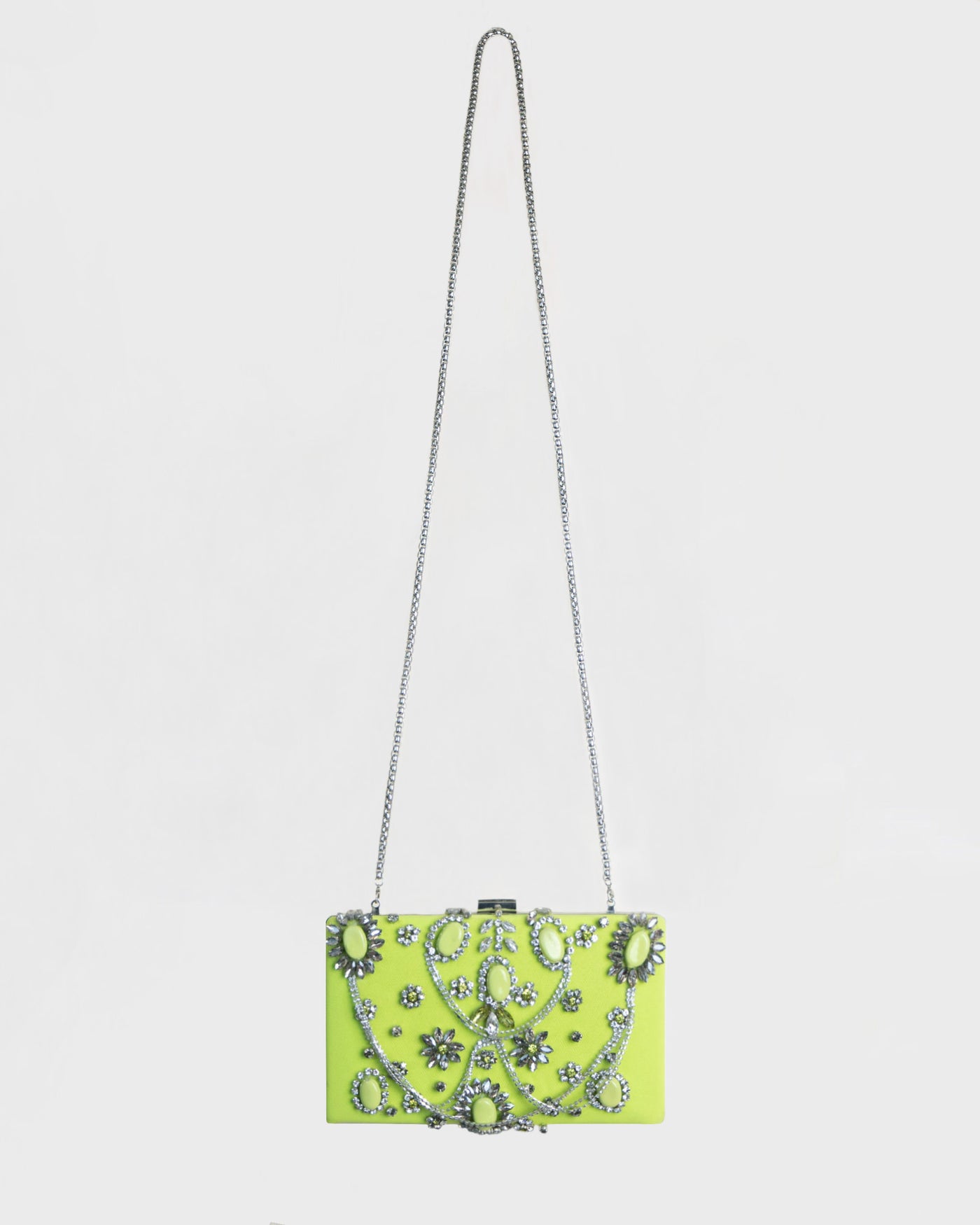 Bejeweled Lime Clutch