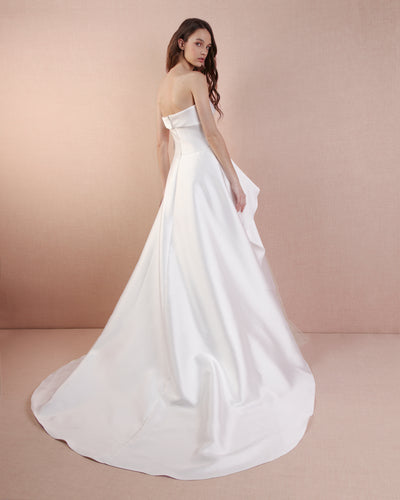 Strapless Mikado Gown With Draping Details