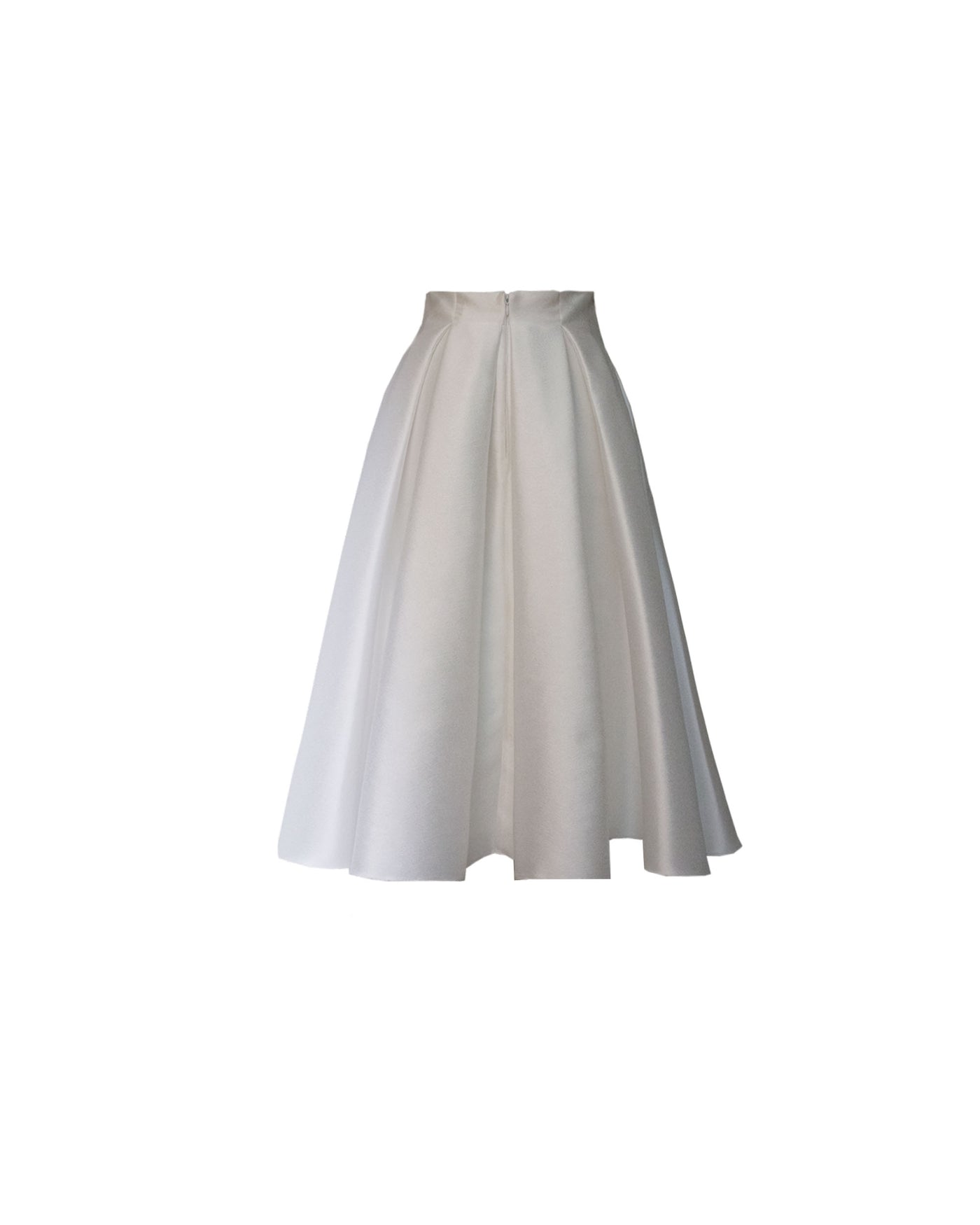 A-Cut White Midi Skirt