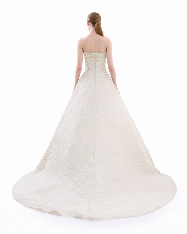 Beaded Strapless Gown