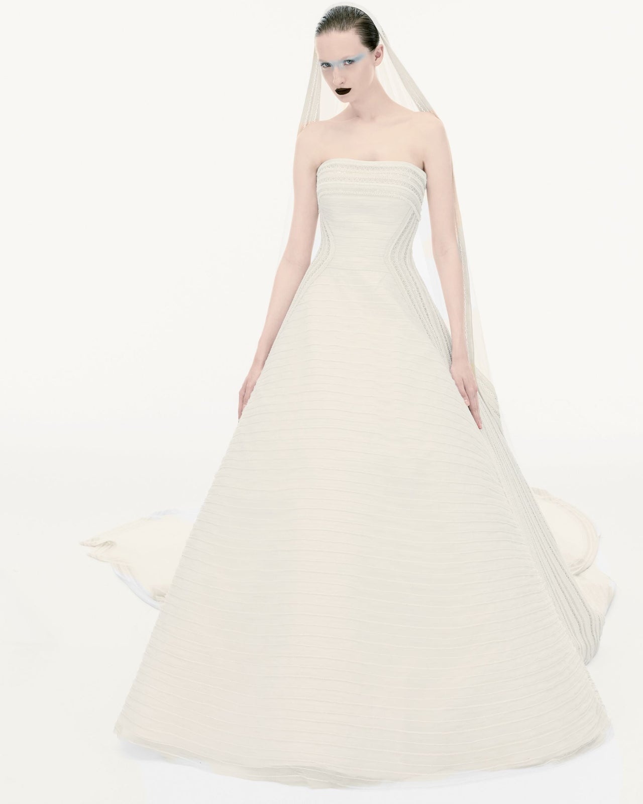 Beaded Strapless Gown