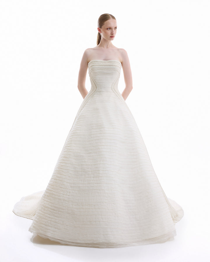 Beaded Strapless Gown