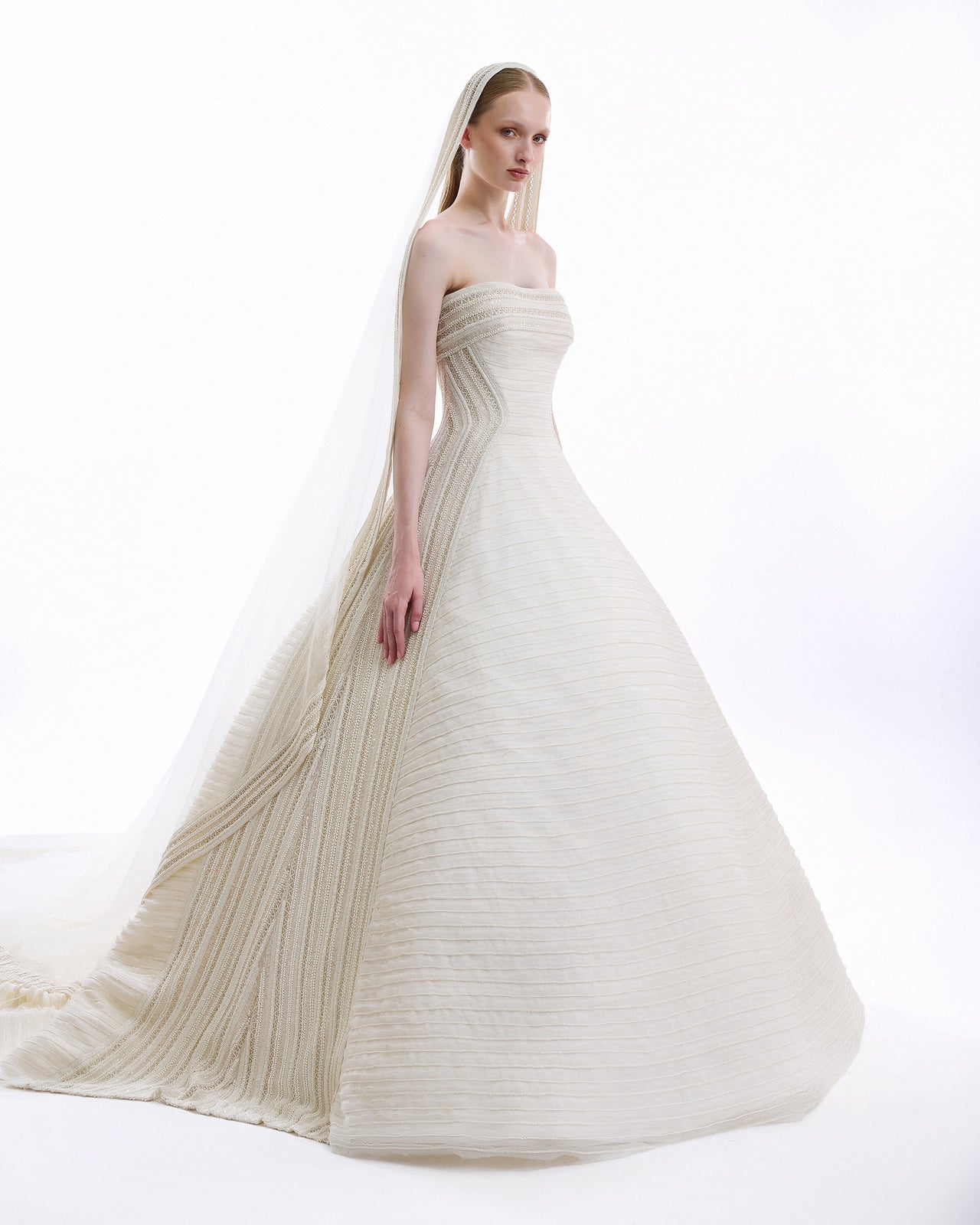 Beaded Strapless Gown
