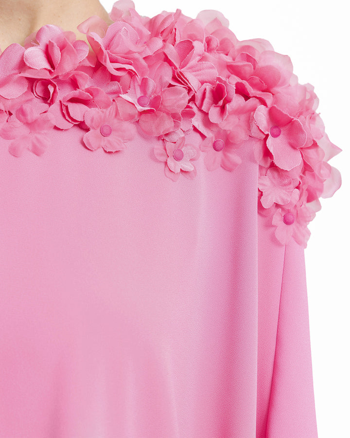 Floral Embellished Neckline Kaftan