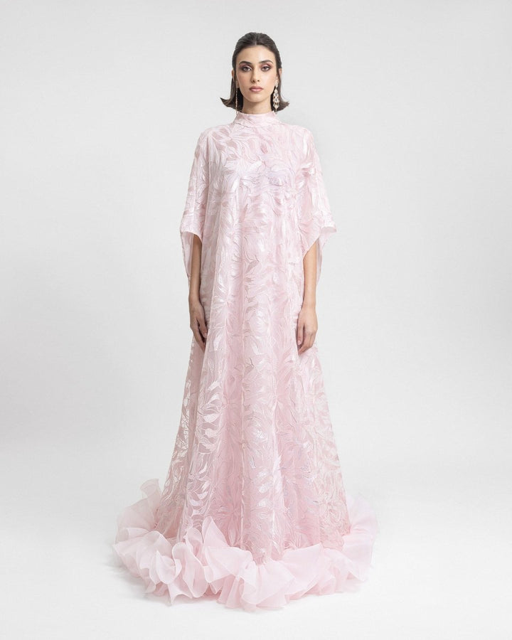 Loose - Cut with Ruffled Hemline Kaftan - Gemy Maalouf