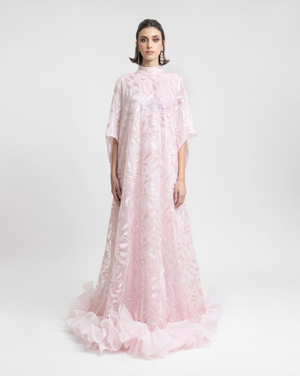 Loose - Cut with Ruffled Hemline Kaftan - Gemy Maalouf