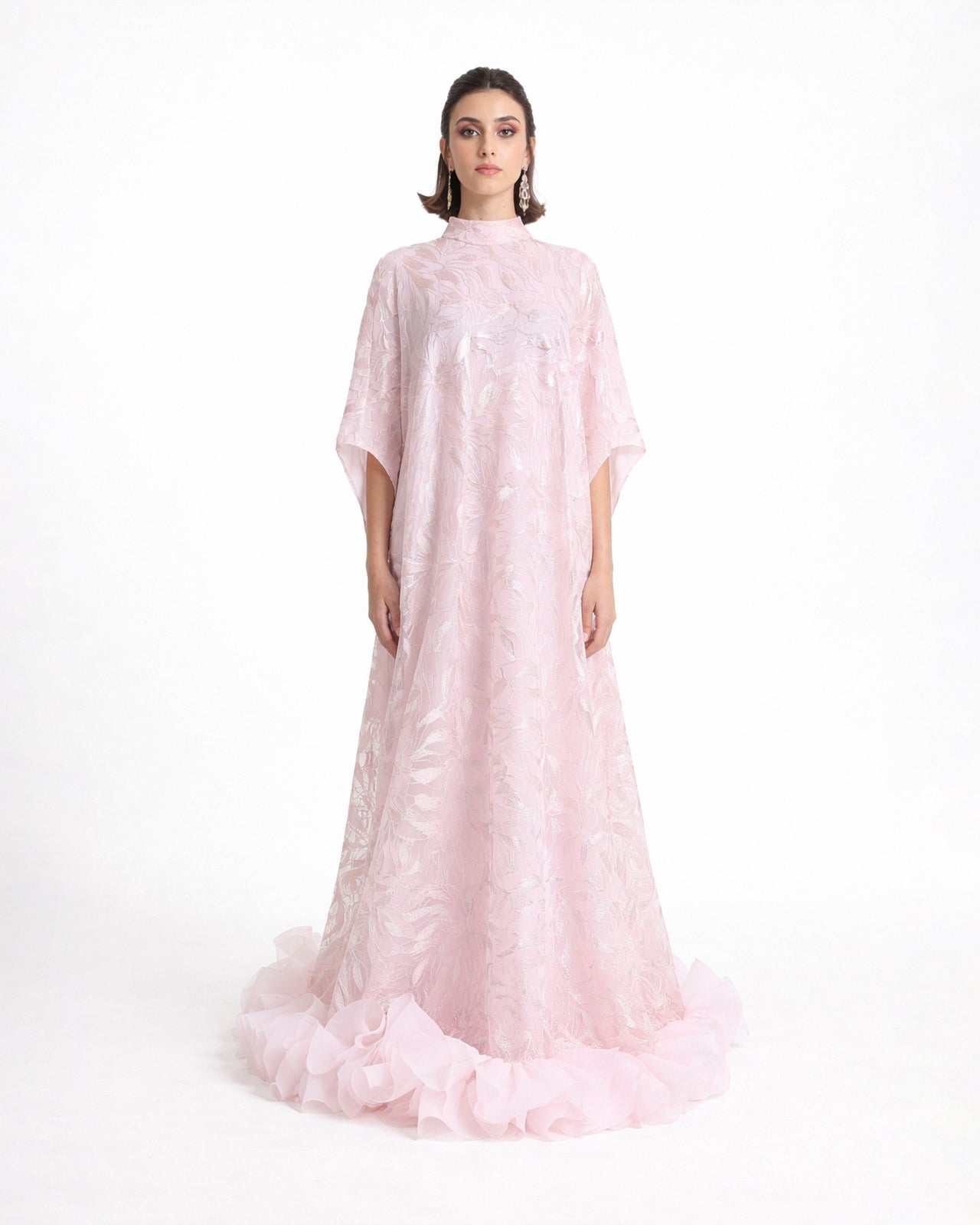 Loose-Cut with Ruffled Hemline Kaftan