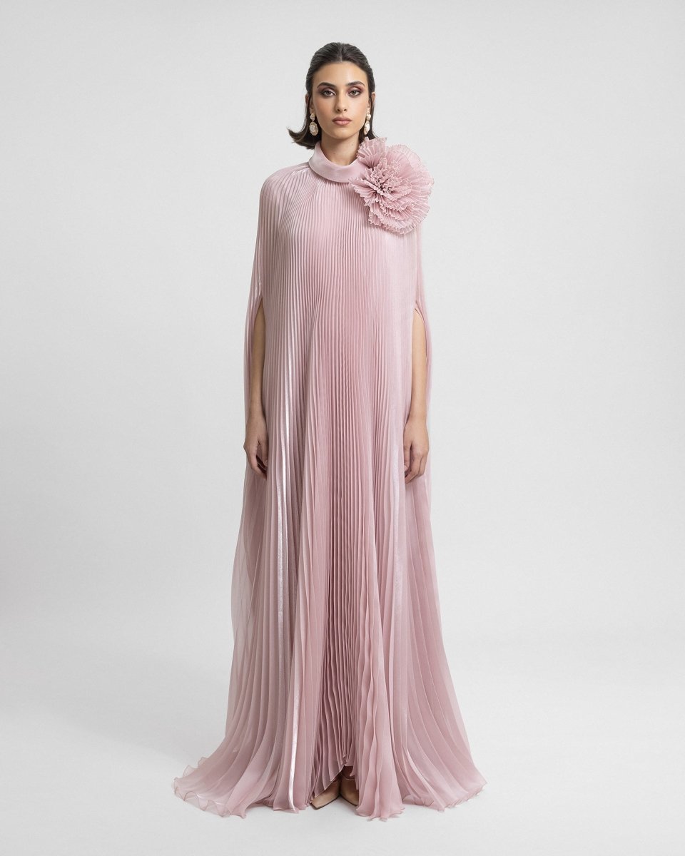 Kaftan with Draped Flower
