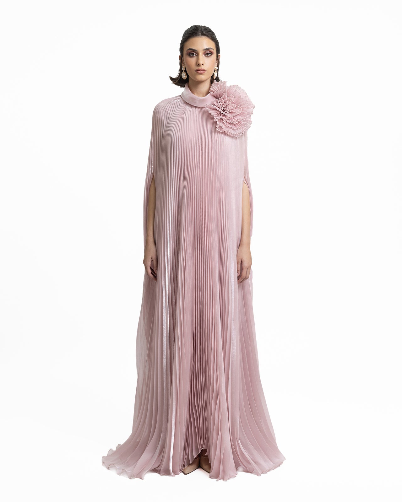 Kaftan with Draped Flower