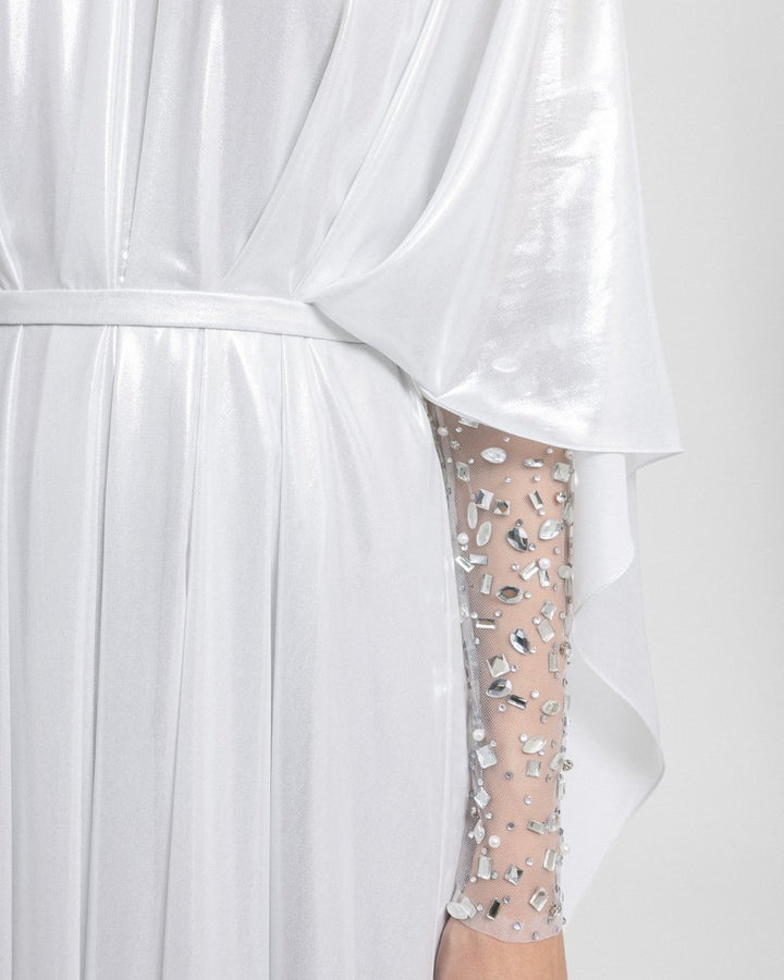 Embroidered See - Through Sleeves Kaftan - Gemy Maalouf