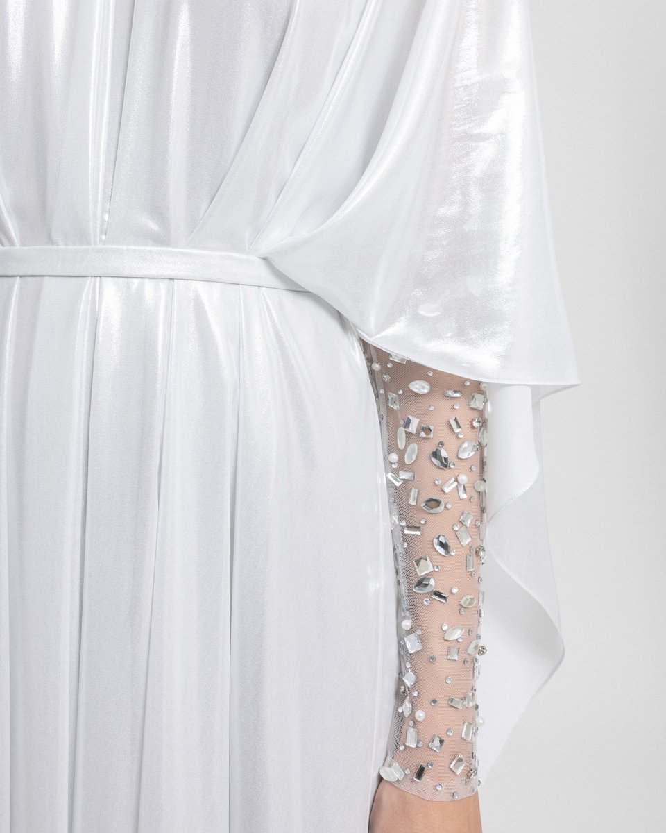 Embroidered See - Through Sleeves Kaftan - Gemy Maalouf