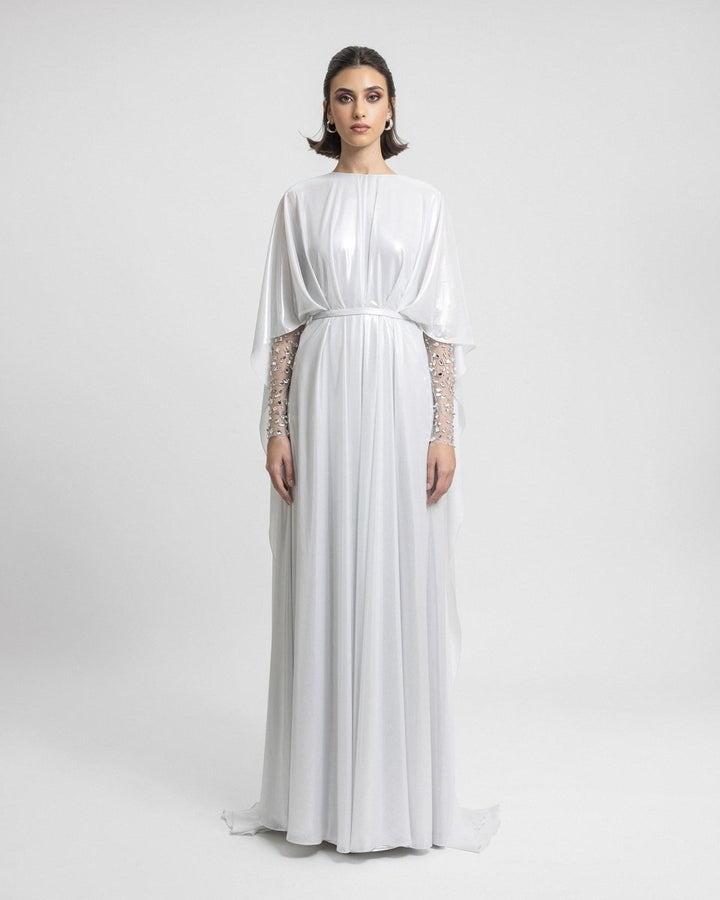 Embroidered See - Through Sleeves Kaftan - Gemy Maalouf