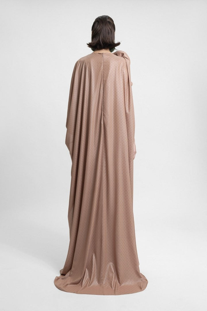 Draped Floral Embellishment Kaftan - Gemy Maalouf