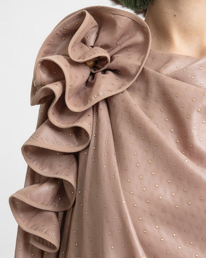 Draped Floral Embellishment Kaftan - Gemy Maalouf