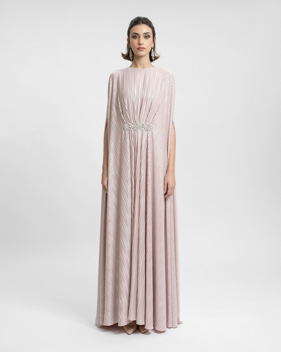 Draped Beaded Waistline Kaftan - Gemy Maalouf