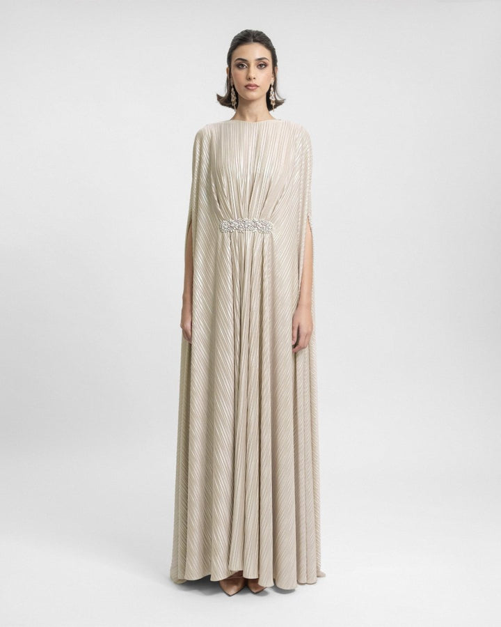 Draped Beaded Waistline Kaftan - Gemy Maalouf