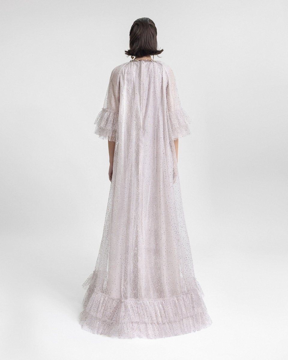 Ruffled Sleeves and Hemline Kaftan - Gemy Maalouf