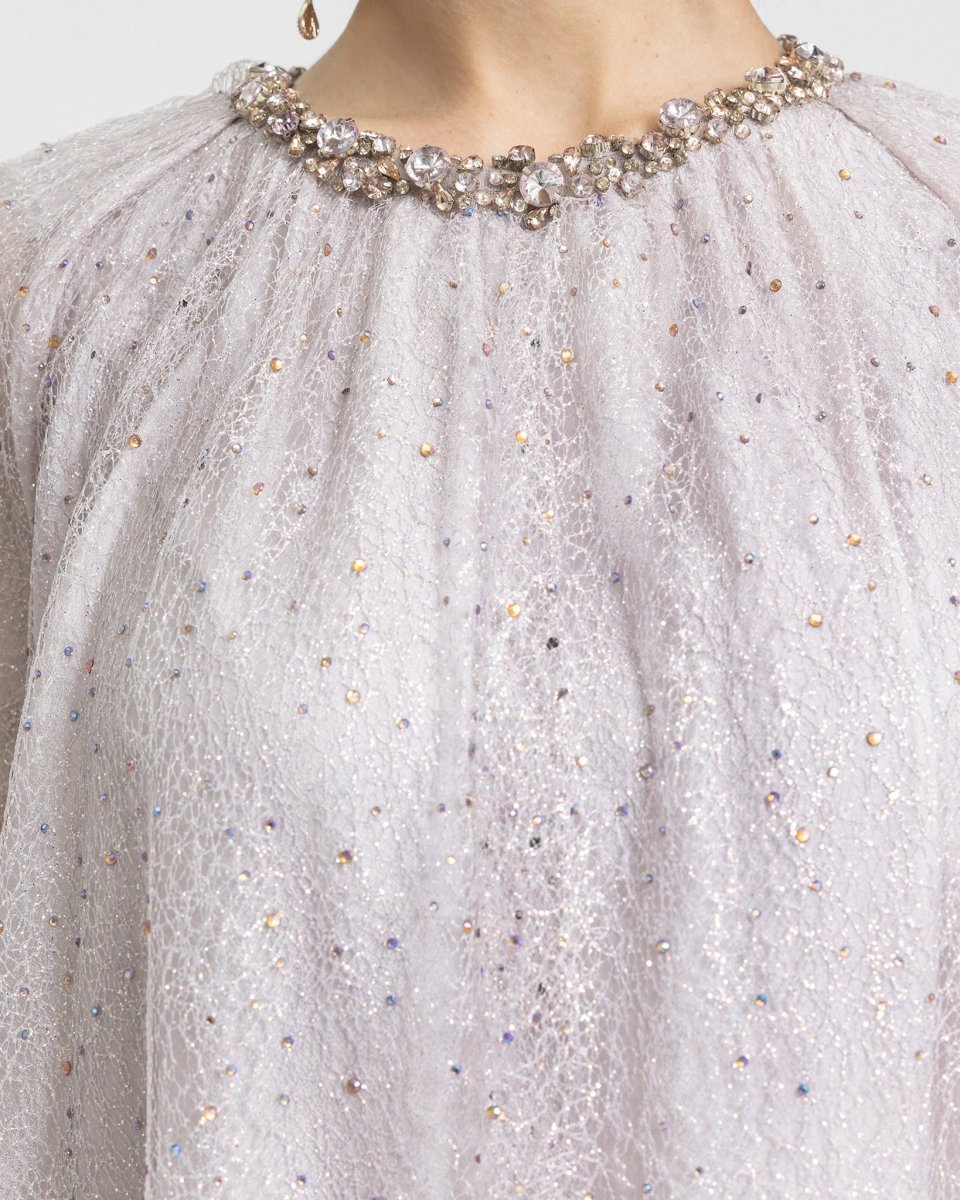 Ruffled Sleeves and Hemline Kaftan - Gemy Maalouf