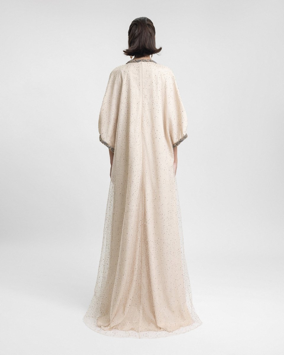 V - Neckline Loose - Cut Kaftan - Gemy Maalouf
