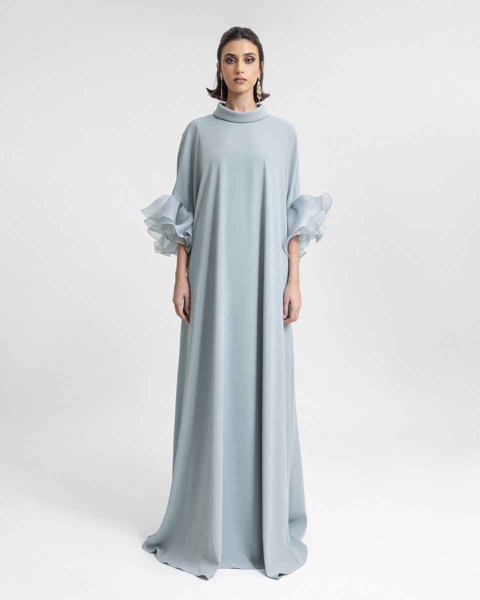 Long kaftan with Reversed High - Collar - Gemy Maalouf