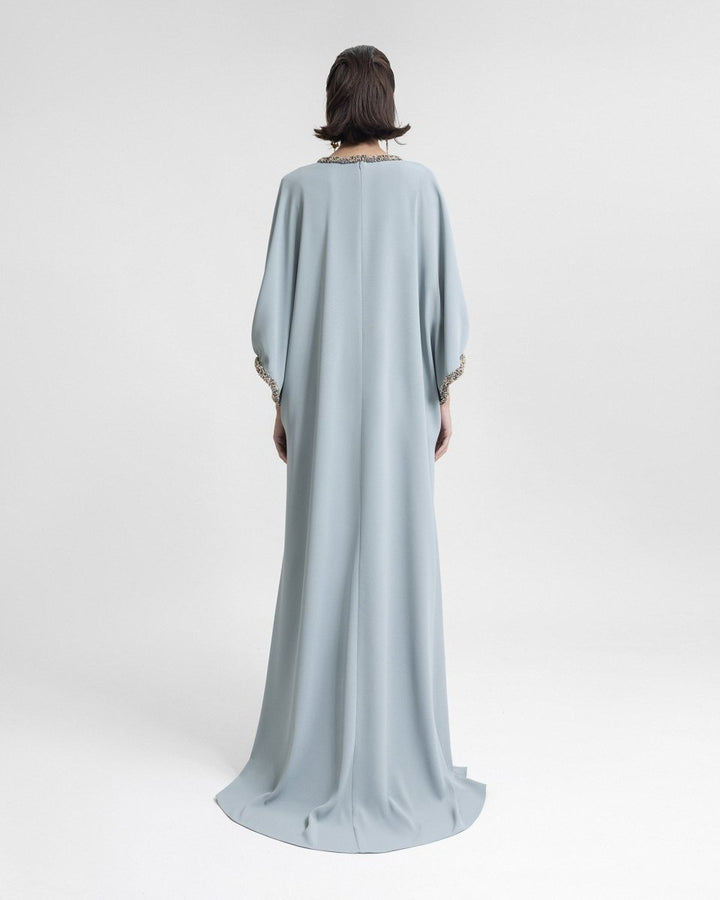 Beaded V - Neckline Kaftan - Gemy Maalouf