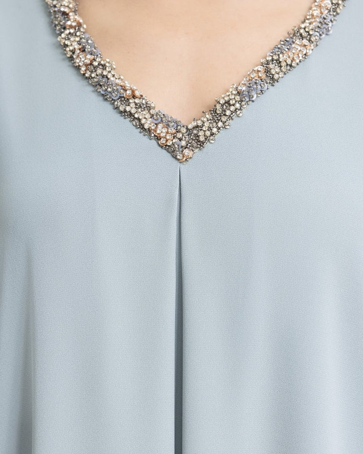 Beaded V - Neckline Kaftan - Gemy Maalouf