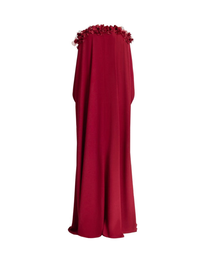 Floral Embellished Neckline Kaftan - Gemy Maalouf