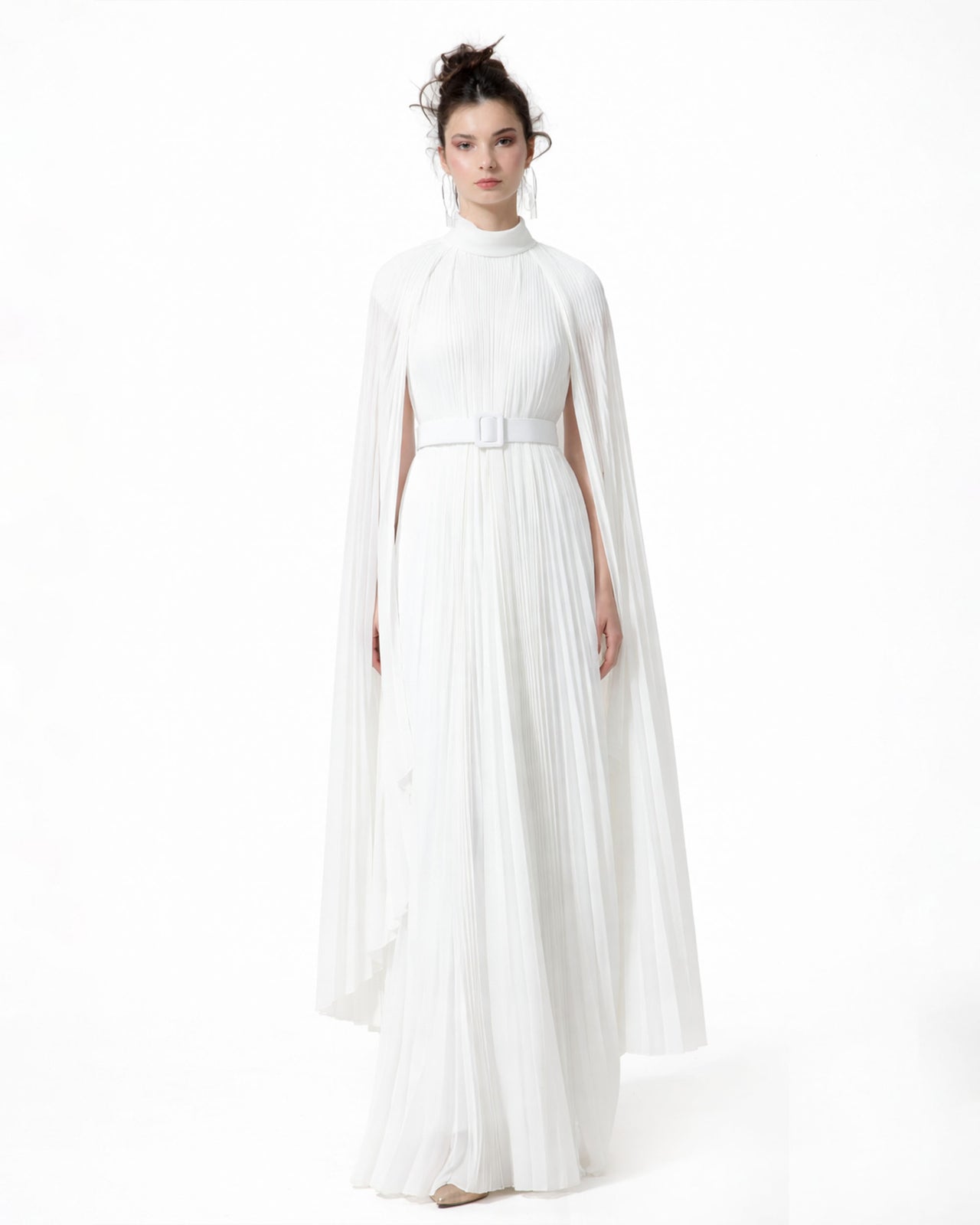 Cape-Like Asymmetrical Chiffon Kaftan+ Belt