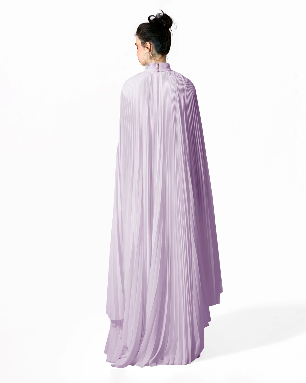 Cape-Like Asymmetrical Lilac Dress