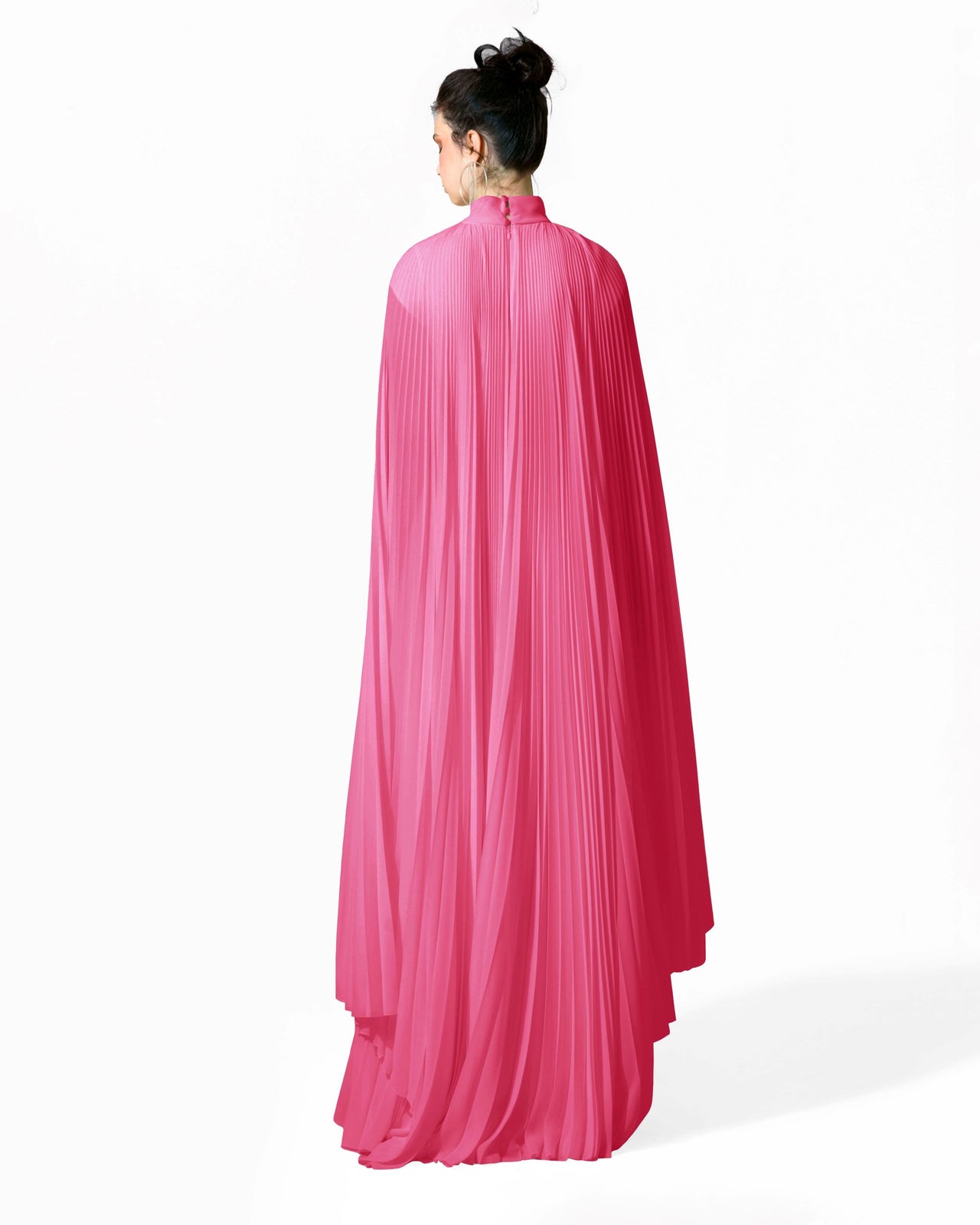 Cape-Like Asymmetrical Candy Pink Dress