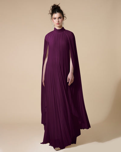 Cape-Like Purple Dress