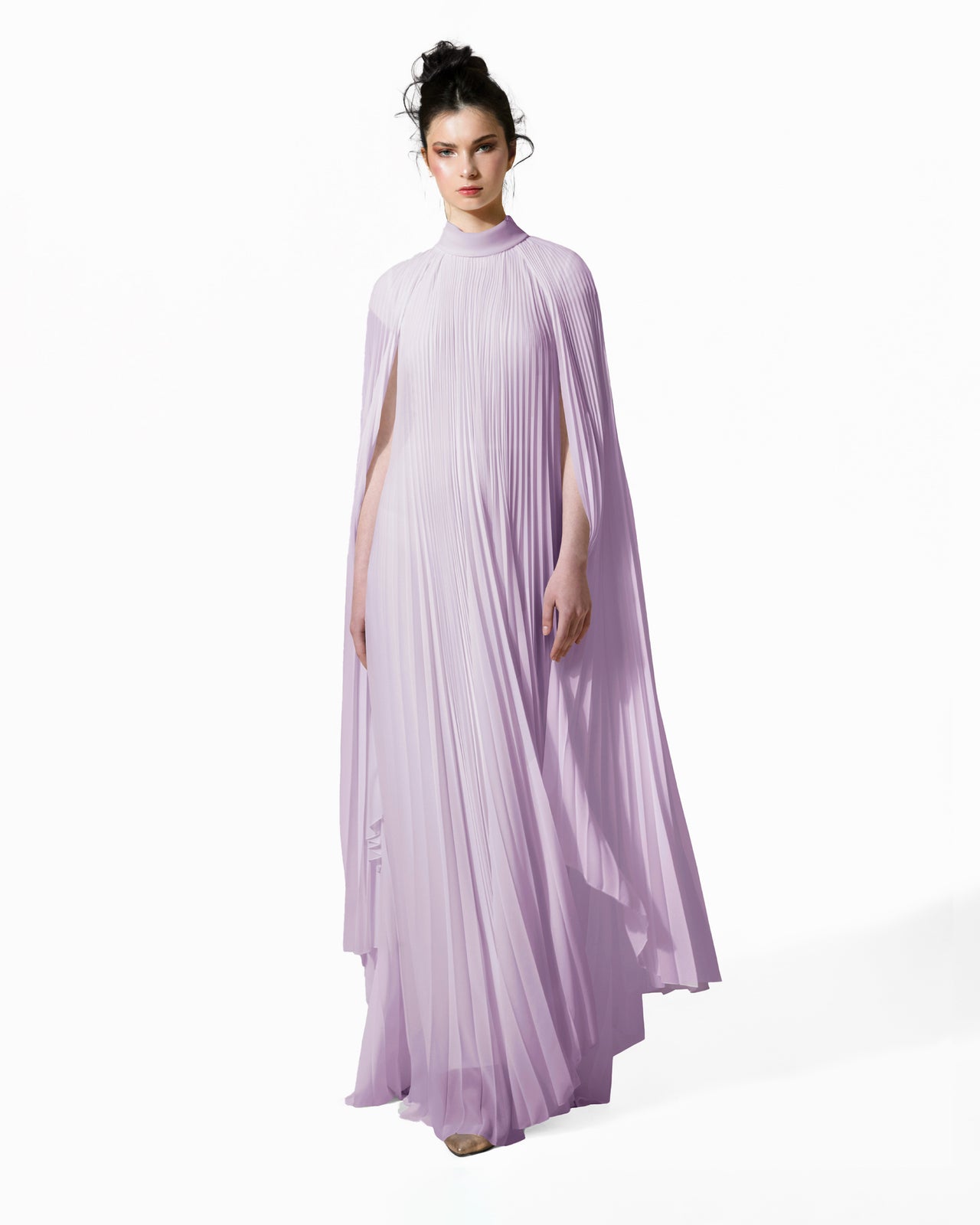 Cape-Like Asymmetrical Lilac Dress