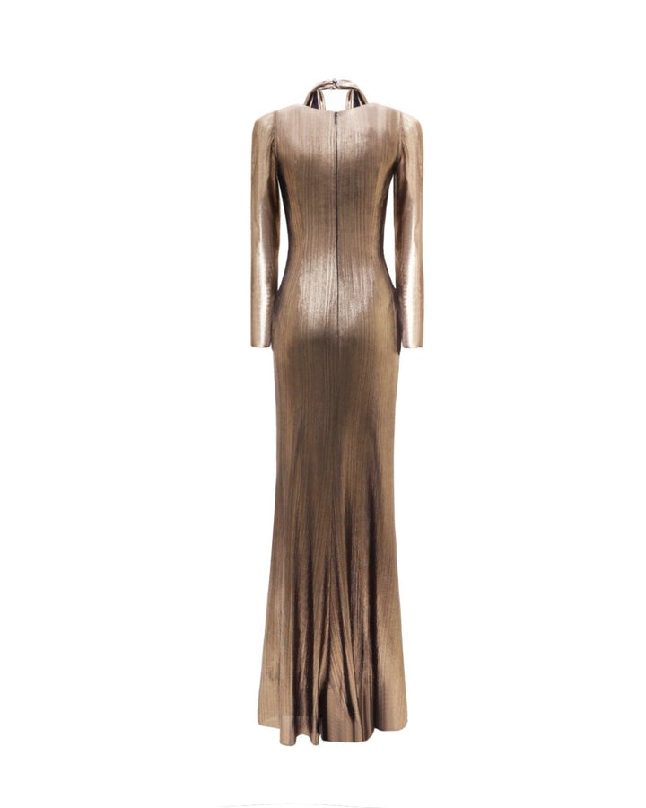 Lamé Jersey Dress with Cut - Outs - Gemy Maalouf