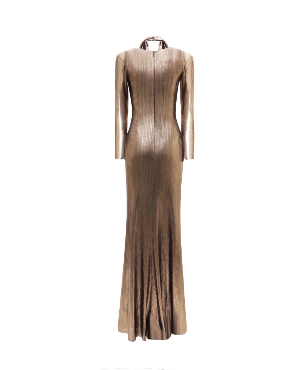 Lamé Jersey Dress with Cut - Outs - Gemy Maalouf