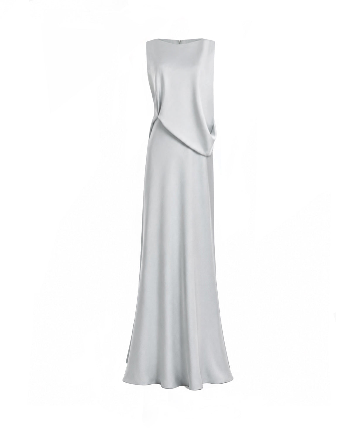 Bateau-Neck Satin Dress