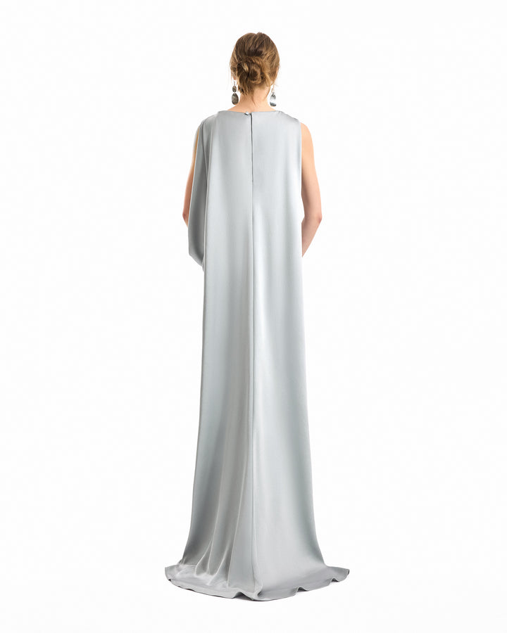 Bateau-Neck Satin Dress