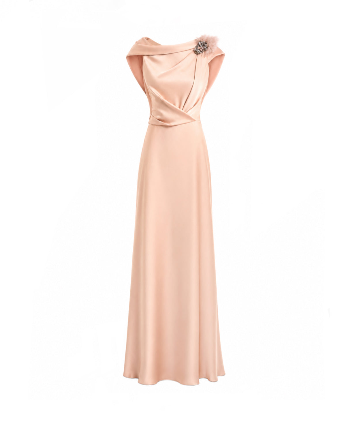 Draped Brooch Dress