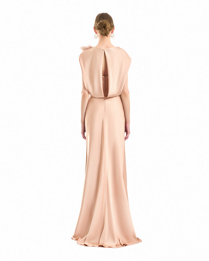 Draped Brooch Dress