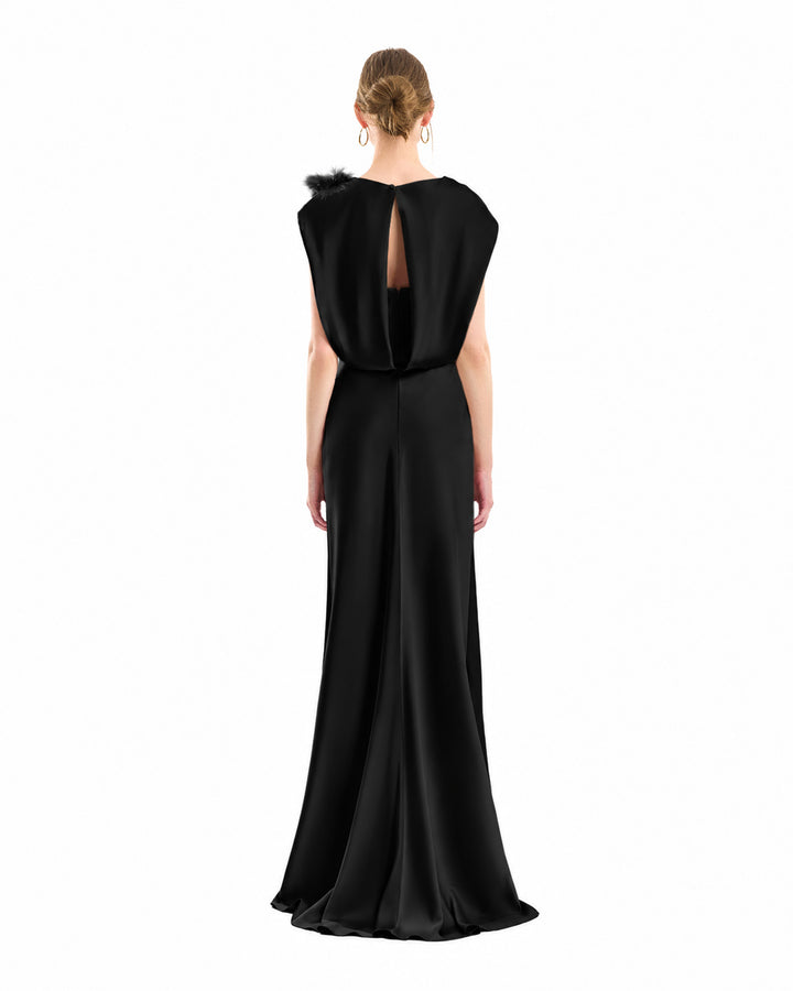 Draped Brooch Dress