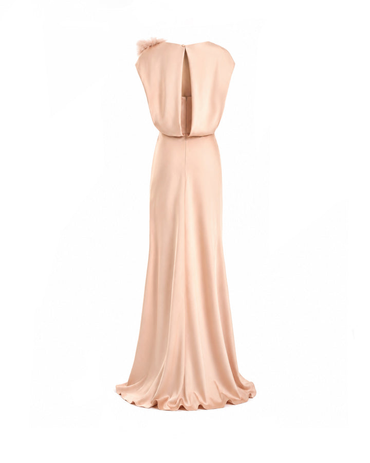 Draped Brooch Dress