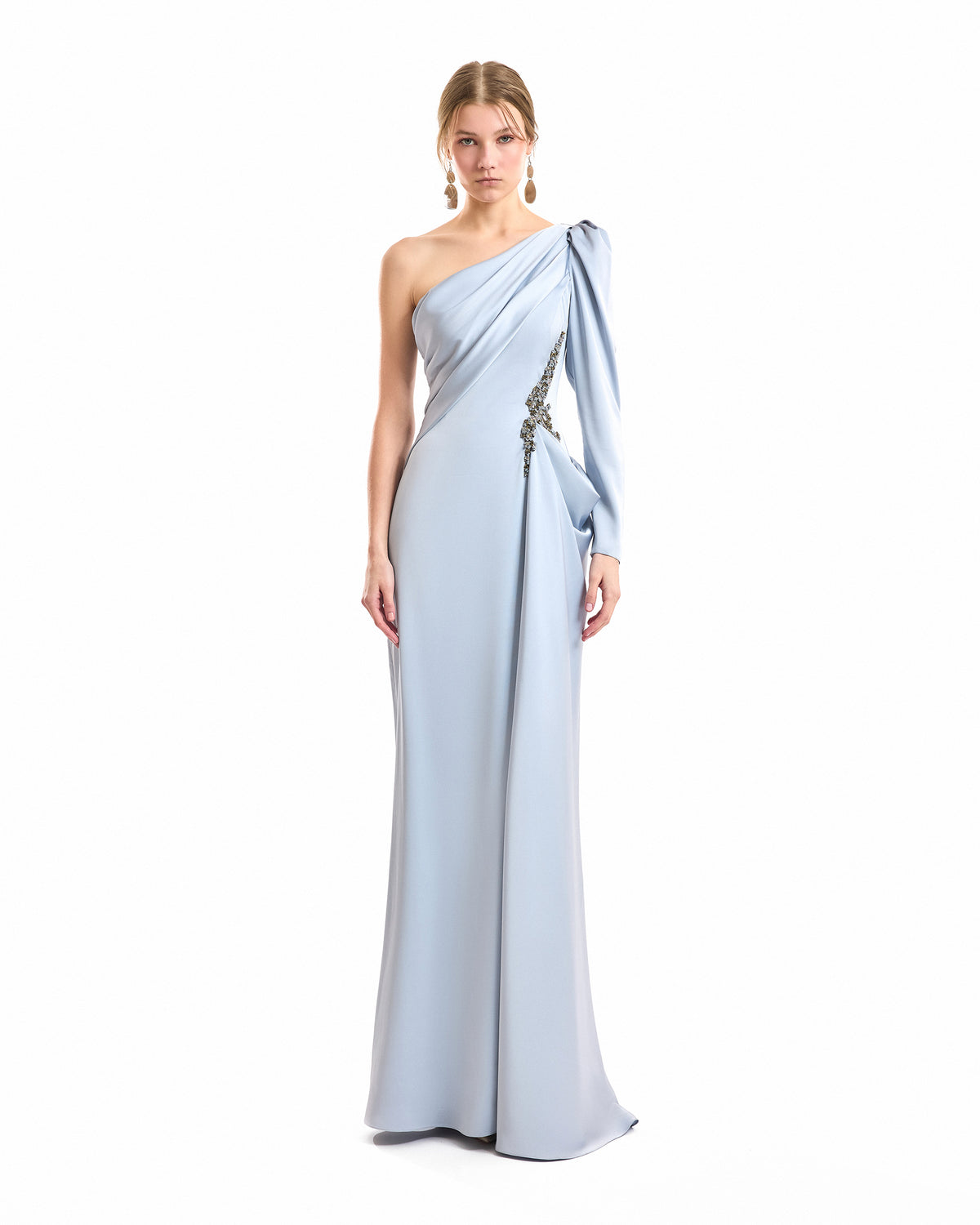 One-Shoulder Satin Dress