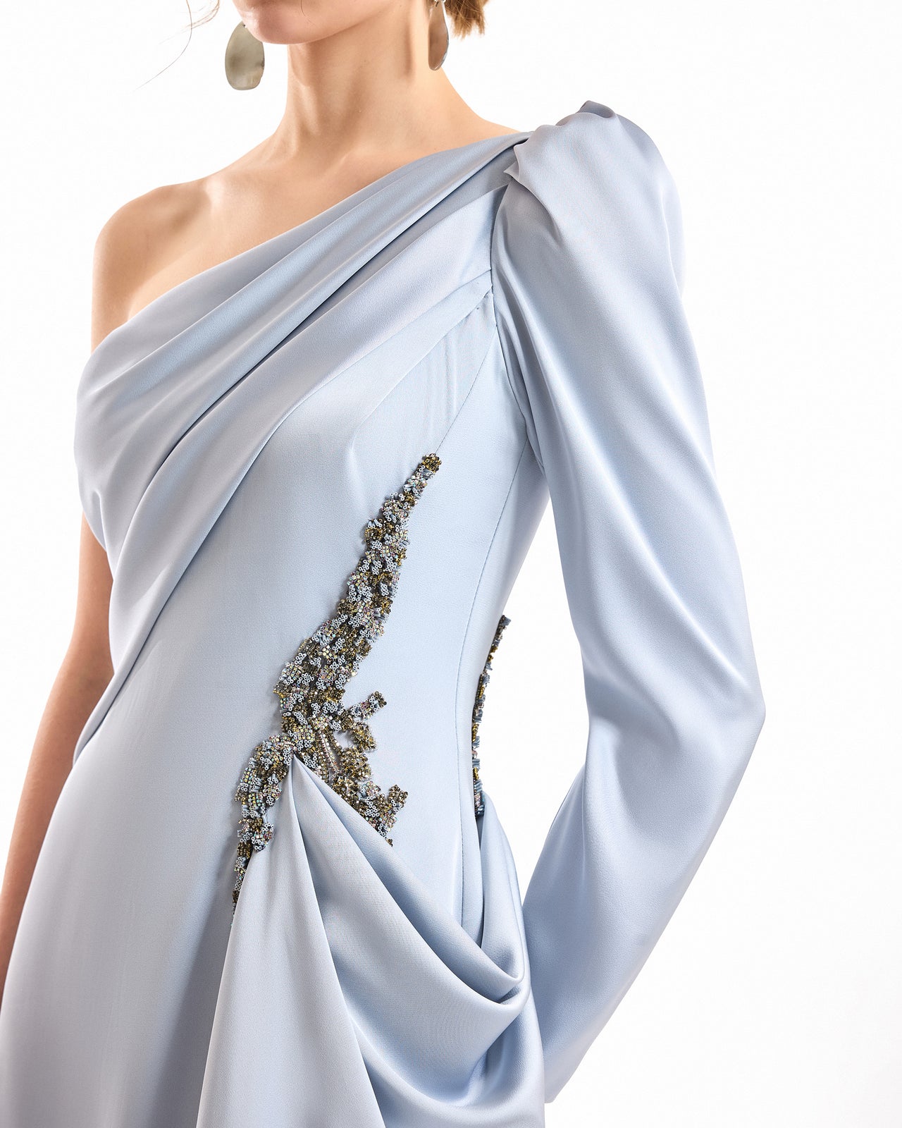 One-Shoulder Satin Dress