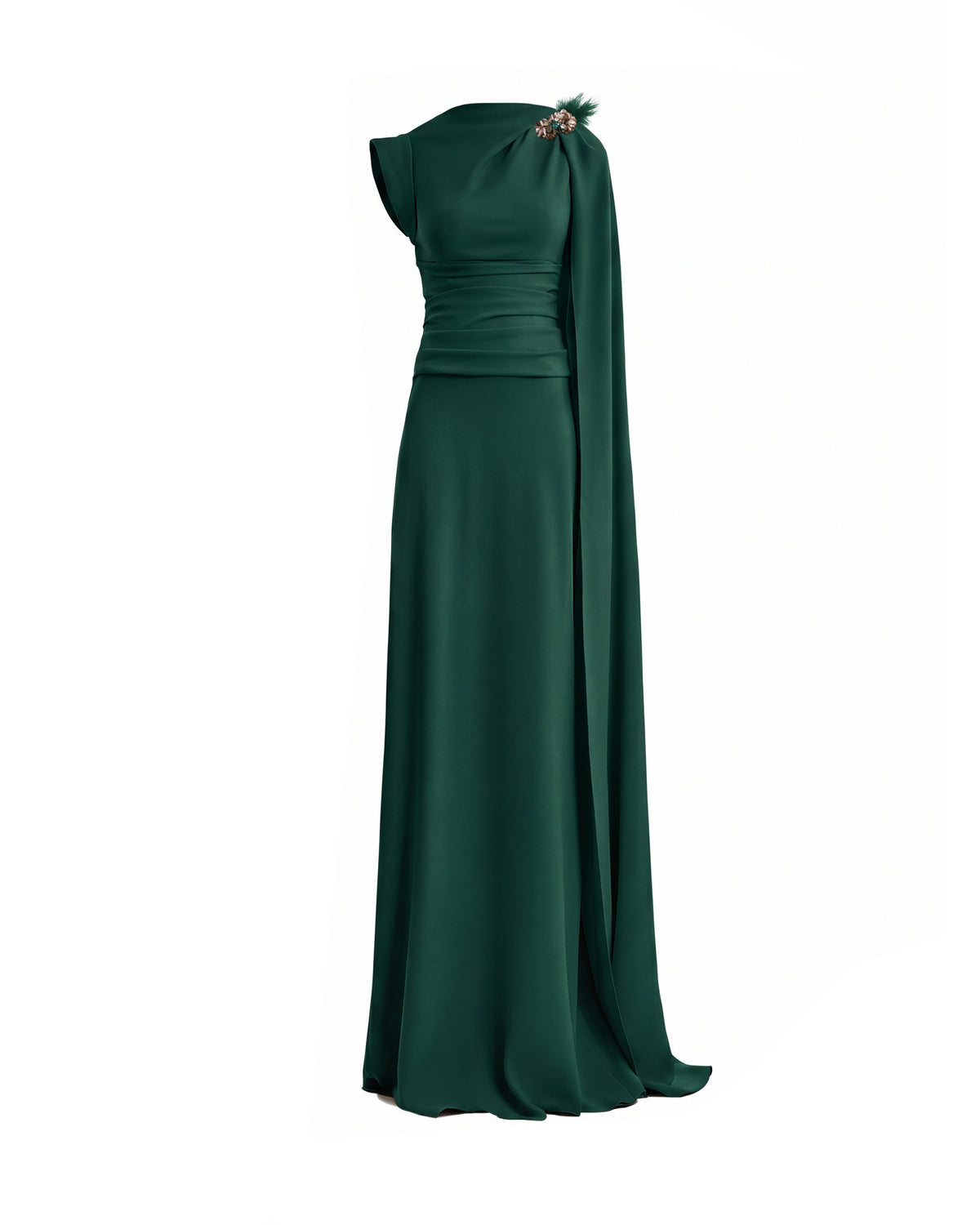 Feathered Shoulder Dress