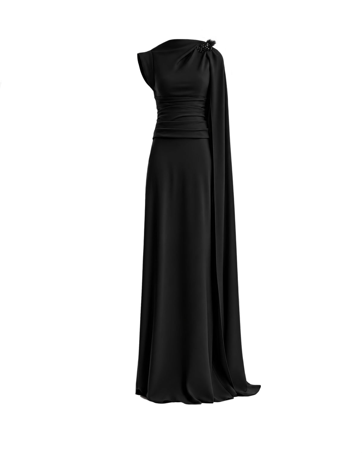 Feathered Shoulder Dress