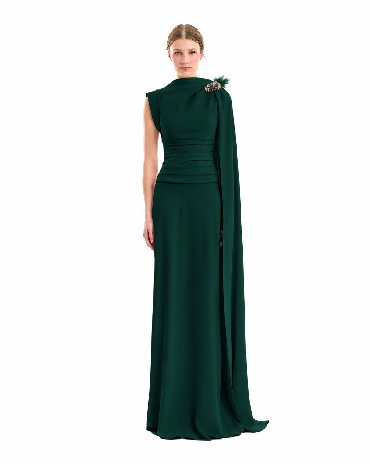 Feathered Shoulder Dress