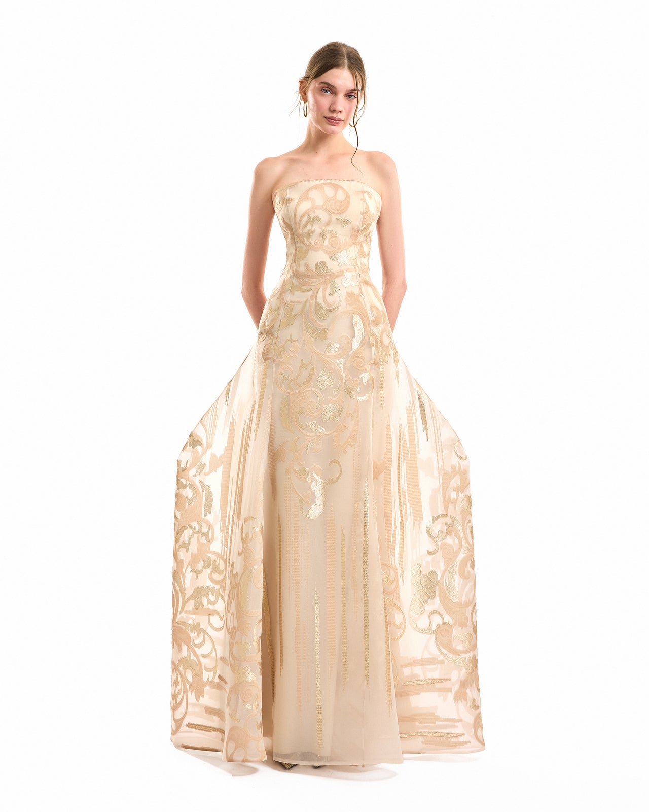 Strapless Jacquard Dress