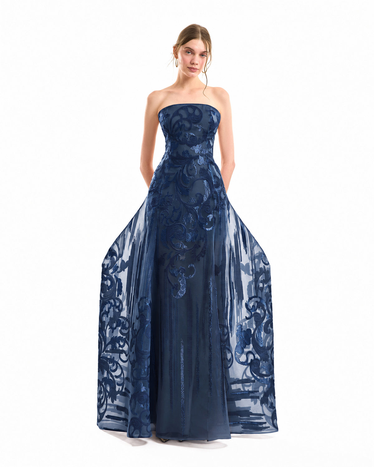 Strapless Jacquard Dress