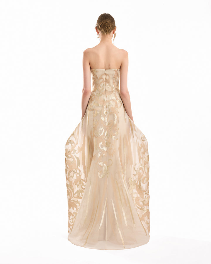 Strapless Jacquard Dress