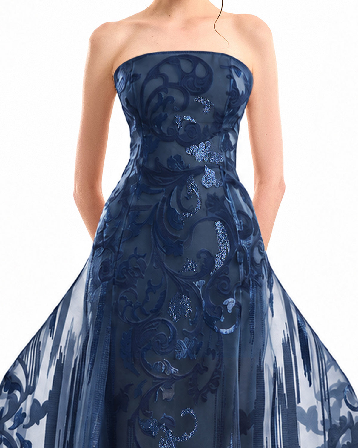 Strapless Jacquard Dress